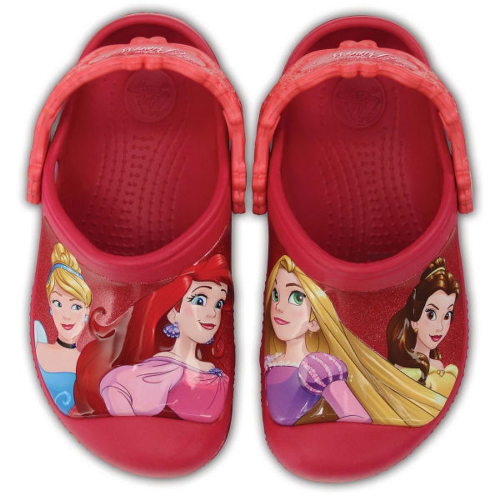 Crocs x Disney Princess Girls sz 4 - 5 Cinderella Rapunzel Pink Shoes Excellent - Picture 1 of 12